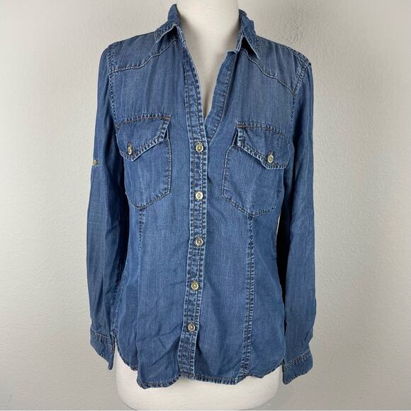 Cloth & Stone Blue Chambray Tencel Buttondown Shirt *XS / S - Picture 1 of 8